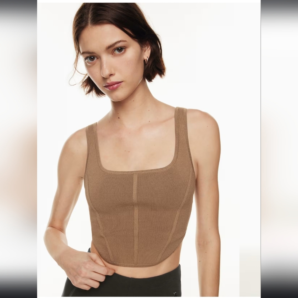 Aritzia-Babaton-Sculpt Knit Bustier Tank in Saville-Size: XS